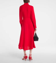 Valentino Tie-neck silk midi dress