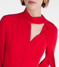 Valentino Tie-neck silk midi dress