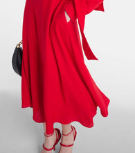 Valentino Tie-neck silk midi dress