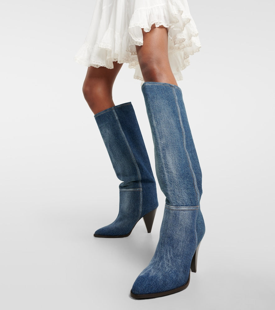 Isabel Marant Ririo denim knee-high boots