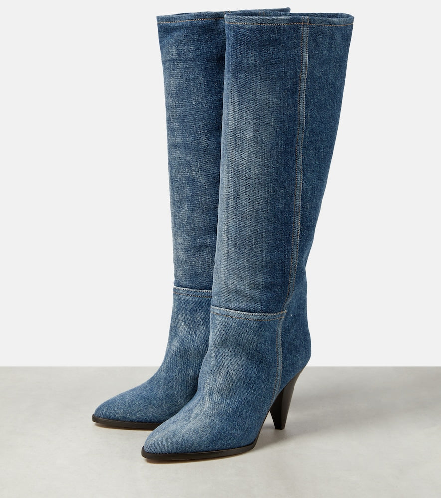 Isabel Marant Ririo denim knee-high boots