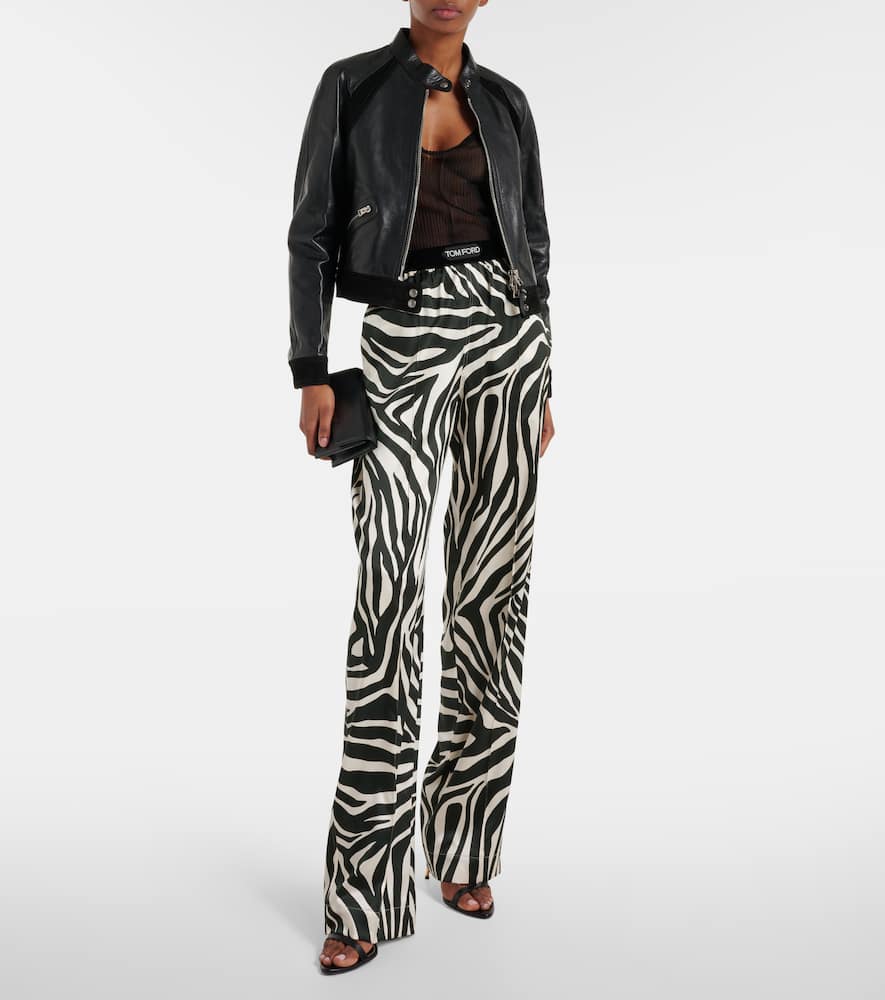 Tom Ford Cropped leather biker jacket