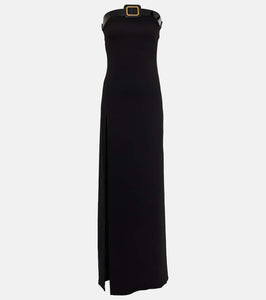 Tom Ford Buckle-detail strapless sabl√É¬© gown