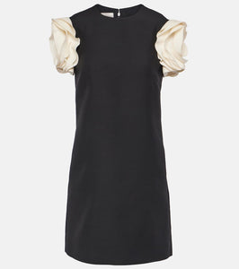 Valentino crêpe Couture floral-appliqué minidress