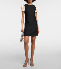 Valentino crêpe Couture floral-appliqué minidress