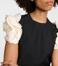 Valentino crêpe Couture floral-appliqué minidress