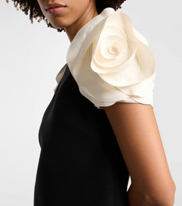 Valentino crêpe Couture floral-appliqué minidress