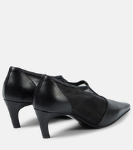 Toteme T-strap leather and mesh pumps