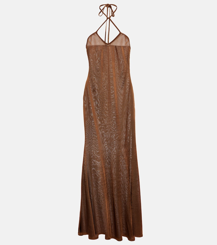 Tom Ford Halterneck jersey maxi dress. Tom Ford 挂脖平纹针织超长连衣裙