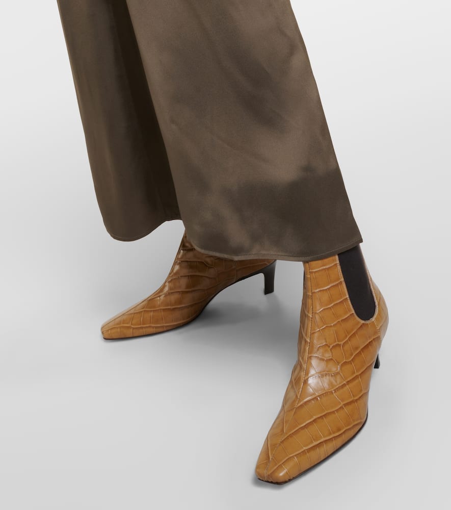 Toteme The Mid Heel croc-effect leather ankle boots