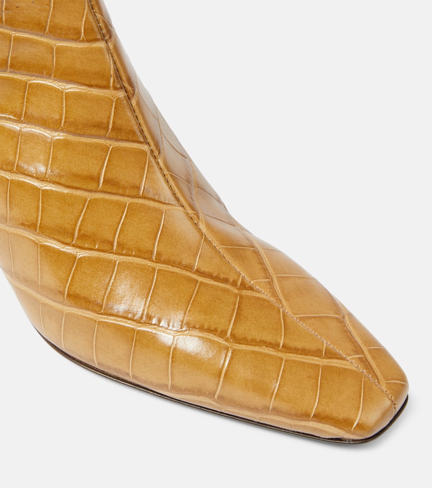 Toteme The Mid Heel croc-effect leather ankle boots