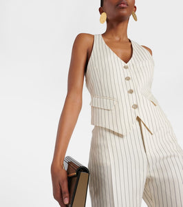 Tom Ford Pinstripe wool and silk-blend vest