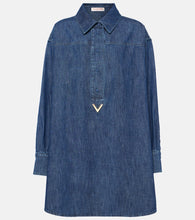 Valentino VGold chambray denim shirt dress. Valentino VGold 浅蓝色牛仔衬衫裙