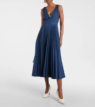 Valentino VGold pliss√É¬© chambray maxi dress