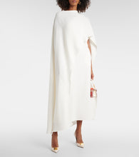 Valentino Caped asymmetric silk midi dress