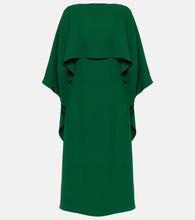 Valentino Caped silk crêpe midi dress