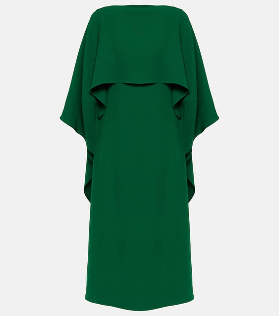 Valentino Caped silk crêpe midi dress