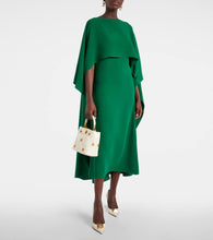 Valentino Caped silk crêpe midi dress