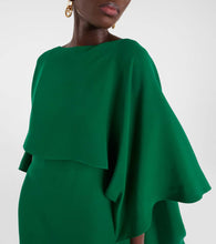 Valentino Caped silk crêpe midi dress