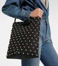 Alaia Folded embellished suede tote bag