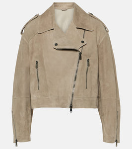 Brunello Cucinelli Cropped suede jacket