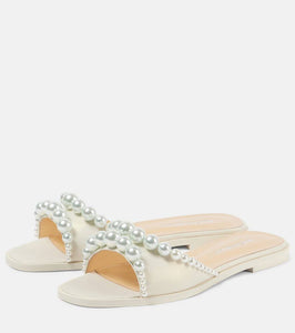 Mach & Mach Sirene faux-pearl leather slides