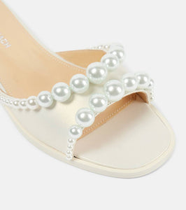 Mach & Mach Sirene faux-pearl leather slides