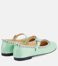 Mach & Mach Audrey embellished satin Mary Jane flats
