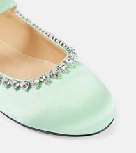 Mach & Mach Audrey embellished satin Mary Jane flats