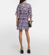 Ganni Floral pleated georgette minidress