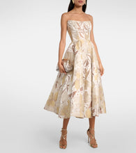 Markarian Floral metallic gown