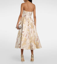 Markarian Floral metallic gown