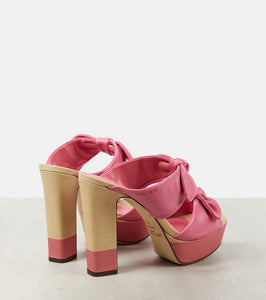 Jimmy Choo Rua 120 leather and raffia platform sandals