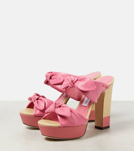 Jimmy Choo Rua 120 leather and raffia platform sandals