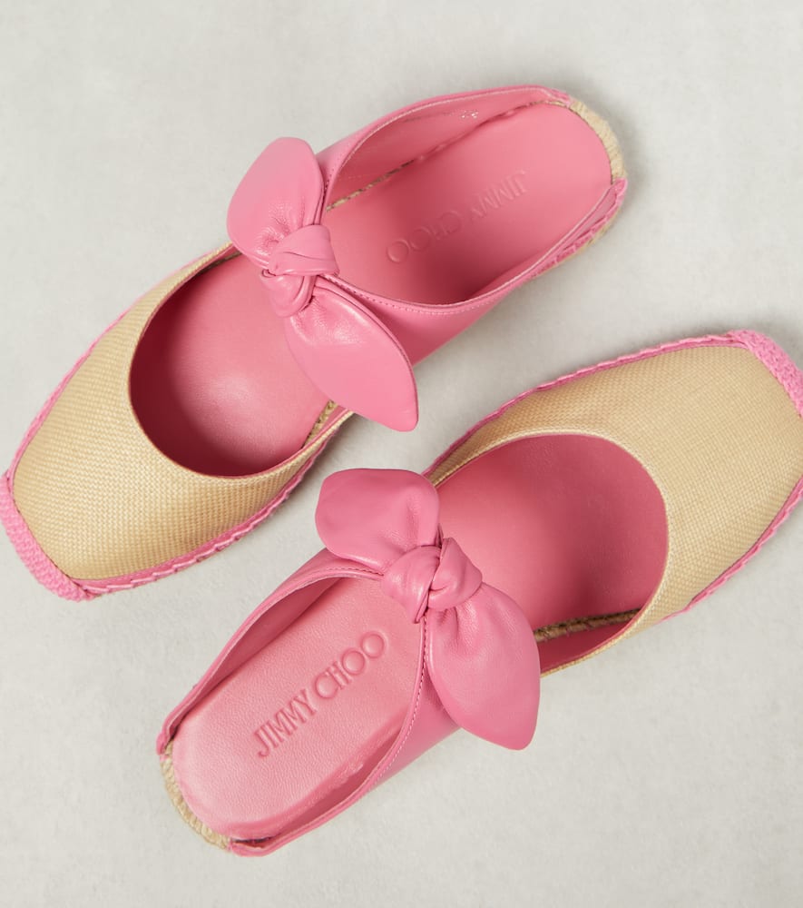 Jimmy Choo Reka leather-trimmed espadrilles