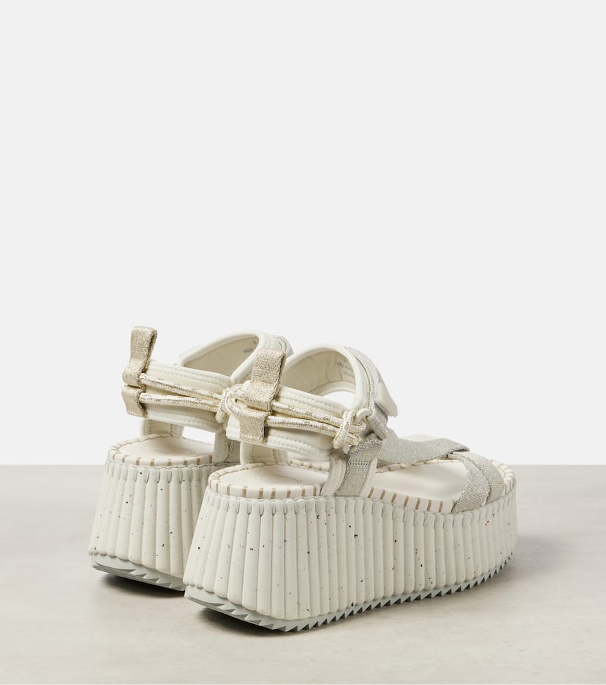 Chloe Nama metallic wedge sandals