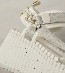 Chloe Nama metallic wedge sandals