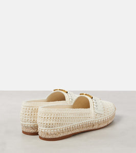 Chloe Marcie leather-trimmed crochet espadrilles