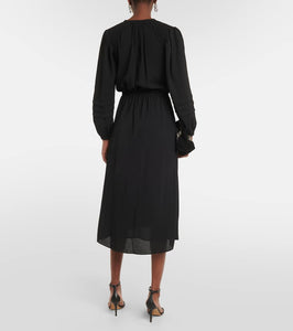 Marant Etoile Lydie ruched crêpe midi dress