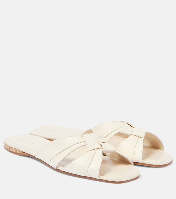 The Row Soft Knot leather slides