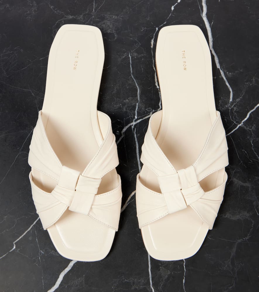 The Row Soft Knot leather slides