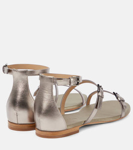 Max Mara Metallic leather sandals