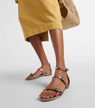 Max Mara Metallic leather sandals
