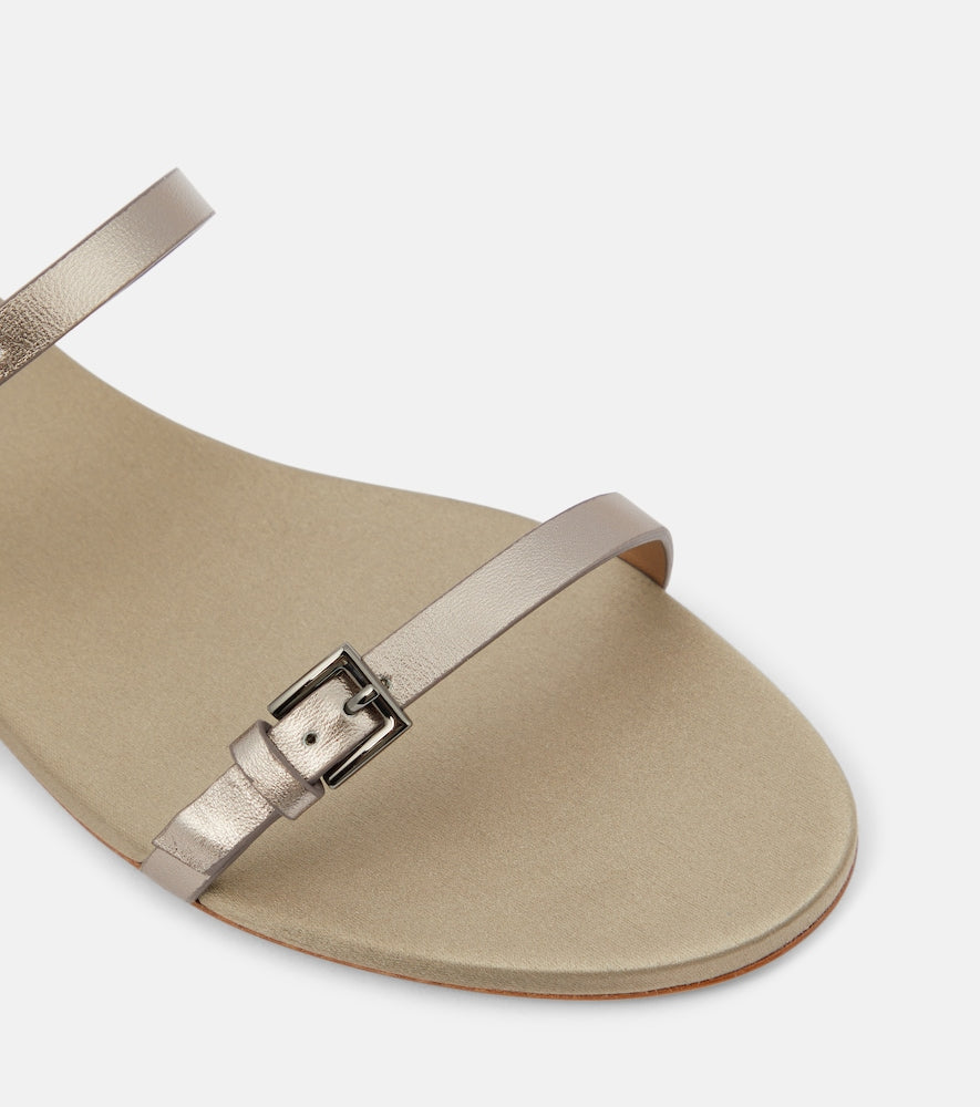 Max Mara Metallic leather sandals