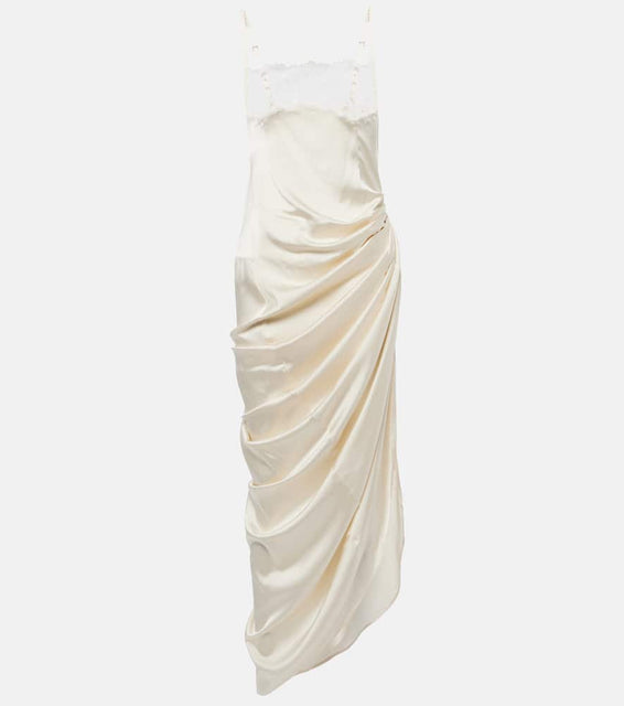 Jacquemus La Saudade Brod√É¬©e satin slip dress