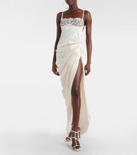 Jacquemus La Saudade Brod√É¬©e satin slip dress