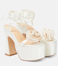 Magda Butrym Floral-appliqu√É¬© satin platform sandals