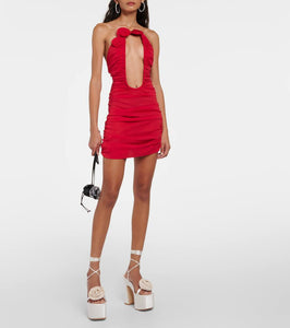 Magda Butrym Floral-appliqu√É¬© satin platform sandals