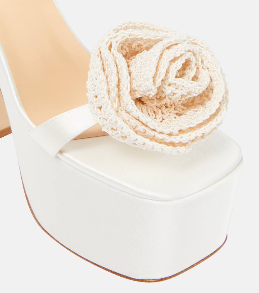 Magda Butrym Floral-appliqu√É¬© satin platform sandals