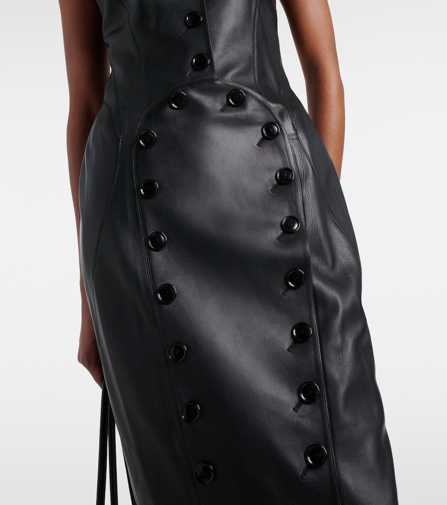 Alaia Leather midi dress